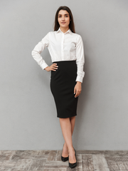 Black Pencil Skirt with back Slit