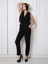 WOMEN'S BLACK SLEEVELESS JUMPSUIT
