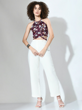 FLORAL STRAPPY SELF-TIE CROP TOP