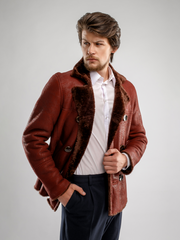 Handsome Lapel Fur Fall Jackets Men