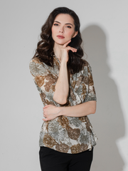 Chiffon Sheer Mesh Shirt Top Long Sleeve Drop Shoulder Blouse