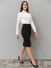 Black Pencil Skirt with back Slit