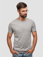 Grey HTR Classic Men's Round Neck T-Shirt