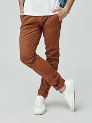 Mens Rust Casual Trouser Parx Dark Brown Jeans